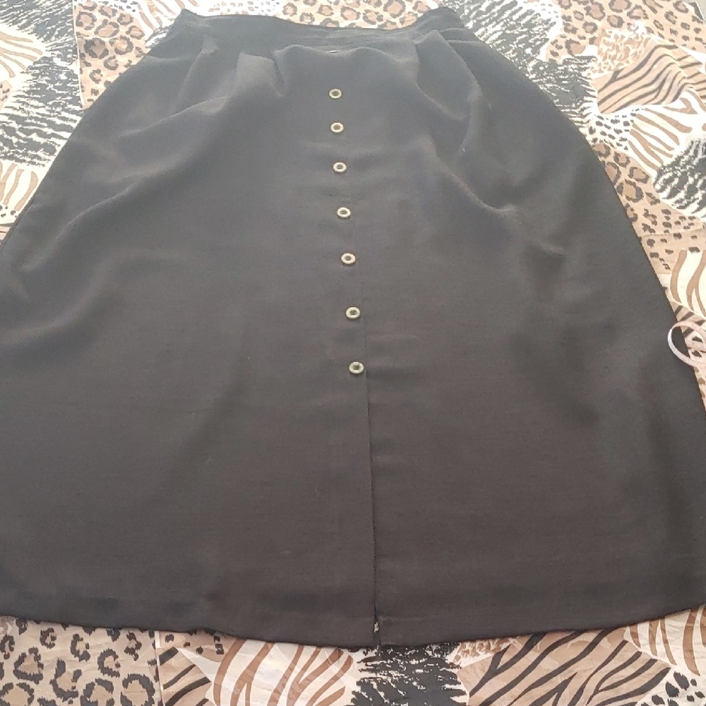 Elegant Black Button-Down Full Length Skirt